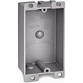 Plastic Electrical Box, Shallow Remodel Box, 8 Cubic Inch Grey Outlet Box, Single Gang Old Work Junction Box, Length 4.25'', Width 2.4'', Depth 1.24'', Solid PVC Construction, ETL Listed