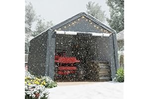 Quictent Heavy Duty 10x10FT Carport Shelter with Roll-Up Mesh Windows & Reinforced Frame, Portable Garage Canopy for Motorcycle Storage, Outdoor Equipment, Patio Furniture Cover - Dark Gray