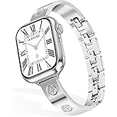 MOINSPIRE Gold Watch Bands for Women Compatible Apple Watch 40mm 41mm 38mm 42mm 46mm 44mm 45mm 49mm Adjustable Dressy Metal Jewelry Bracelet Strap for iWatch Series 11 10 9 8 7 6 5 4 3 2 1 SE Ultra