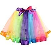 Womens Rainbow Tutu. Rainbow Skirt Dress Women Adult Tutu Colorful Tulle Party Dance Skirt Fluffy Fairy Skirts Neon Layered Tutu Skirts Ballet Dance Costume for Women Girls 80s Birthday Party Outfits