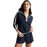 Beyond Yoga Women's Stretch Woven Course Contrast Half Zip Pullover