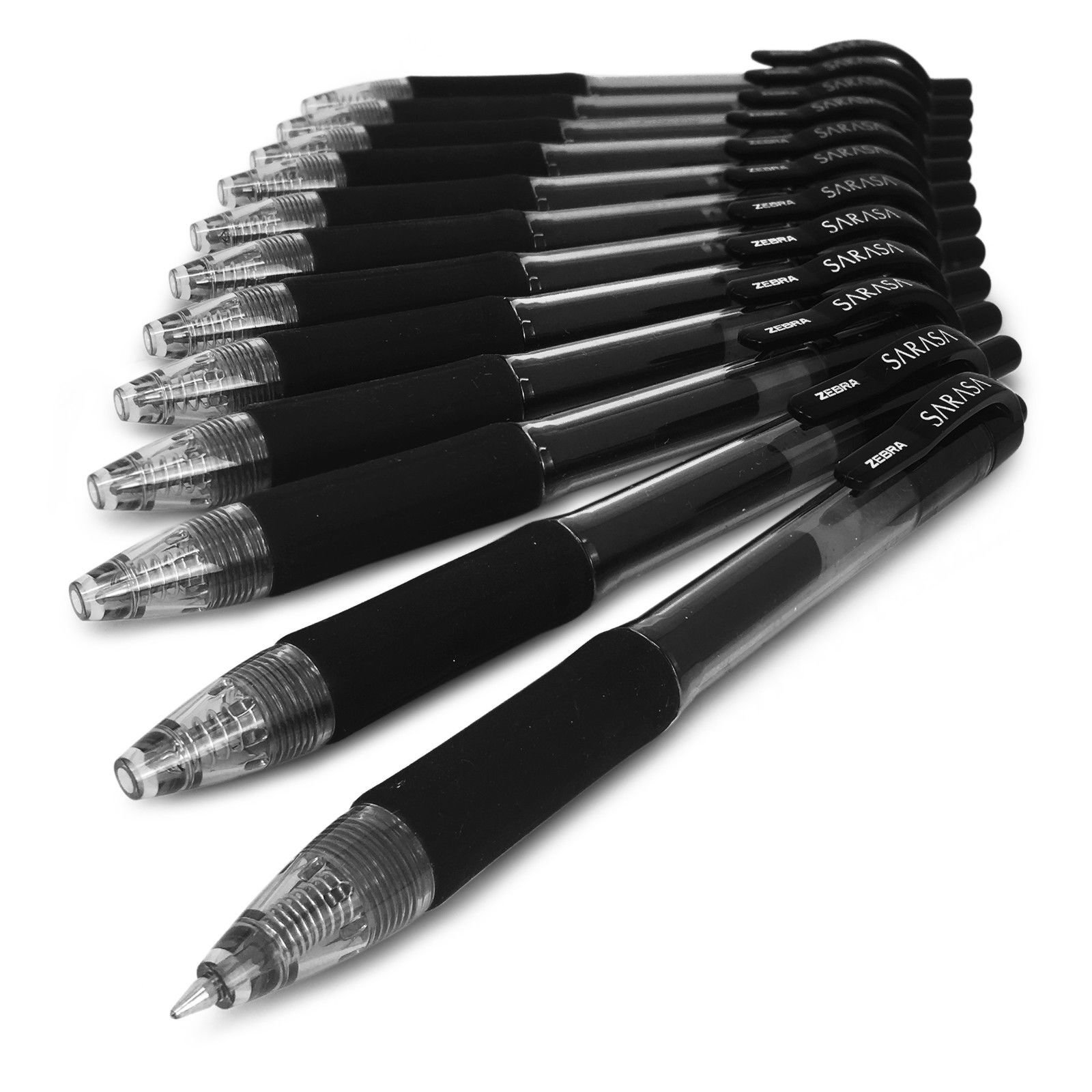 Zebra Sarasa - 0.7mm Retractable Gel Ink Rollerball Pen - Set of 3 - Black Ink