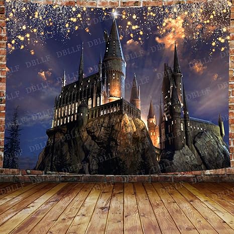Amazon Com Dbllf Magic Castle Tapestry Witch Wizard Hogwarts Night Moon Background Sorcerer Party Banner Queen Size 80 X60 Flannel Art Tapestries For Living Room Dorm Bedroom Home Decorations Dbzy1421 Home Kitchen