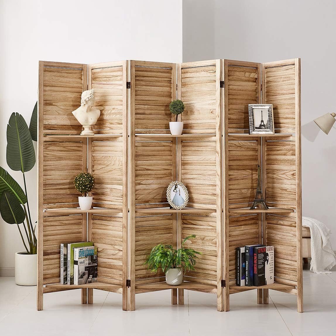 Accent Furniture 6 Panel Brown Panel Divider Room Dividers Room Dividers And Folding Privacy Screens With Shelves Wood Folding Room Divider Screens Rhf 6 Panel 5 6 Ft Tall Partition Wood Room Divider Room Dividers