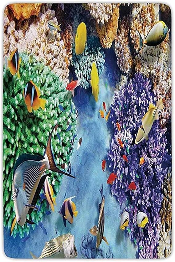 FANCYDAY Alfombra de baño Alfombra, océano, Ambiente de Vida Marina con