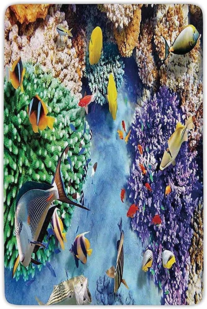 FANCYDAY Alfombra de baño Alfombra, océano, Ambiente de Vida Marina con