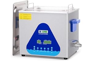 DK SONIC Ultrasonic Cleaner with Digital Timer and Basket for Coins, Small Metal Parts, Record, Circuit Board, Daily Necessaries, Lab Tools,etc (10L, 110V)