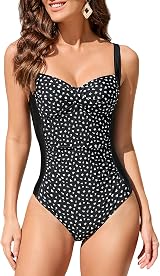 WIN.MAX Ruched Tummy Control Swimsuit Plus Size One Piece Bikini BD UK16