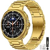 Getino Metal Band Compatible with Samsung Galaxy Watch 8 Bands 40mm/44mm/Classic 46mm 2025- No Gap Stainless Steel Business Replacement Strap for Galaxy Watch 8 Men Women