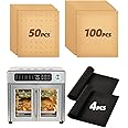 154PCs Paper Liners Compatible with Emeril Lagasse 26QT Extra Large Air Fryer Toaster Oven Accessories,100PCs Unbleached Parc