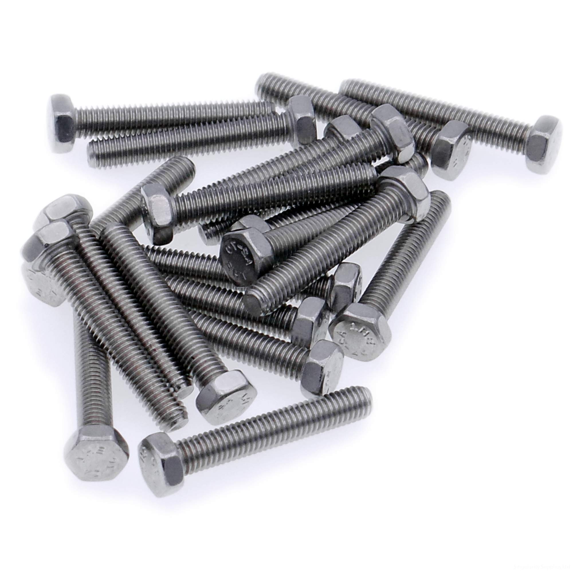 M3 (3mm x 16mm) Hex Bolt (Fully Threaded Setscrew) - Stainless Steel (A2) (Pack of 20)