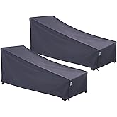 F&J Outdoors Waterproof UV Resistant Heavy Duty Patio Chaise Lounge Chair Cover, 2Pack, 79"Lx30"Wx30"H, Grey