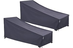 F&J Outdoors Waterproof UV Resistant Heavy Duty Patio Chaise Lounge Chair Cover, 2Pack, 79"Lx30"Wx30"H, Grey