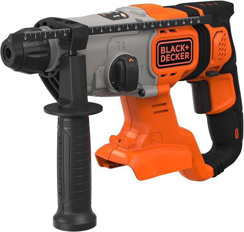 Marteau perforateur SDS-Plus 18V sans fil, énergie de frappe 1,2J, 3 modes, inclut une mèche à béton de 6mm et une boîte de rangement, BCD900B-XJ