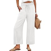 ANRABESS Palazzo Pants for Women Summer Casual Flowy High Waist Wide Leg Capri Pants 2026 Loose Lounge Cropped Beach Trousers