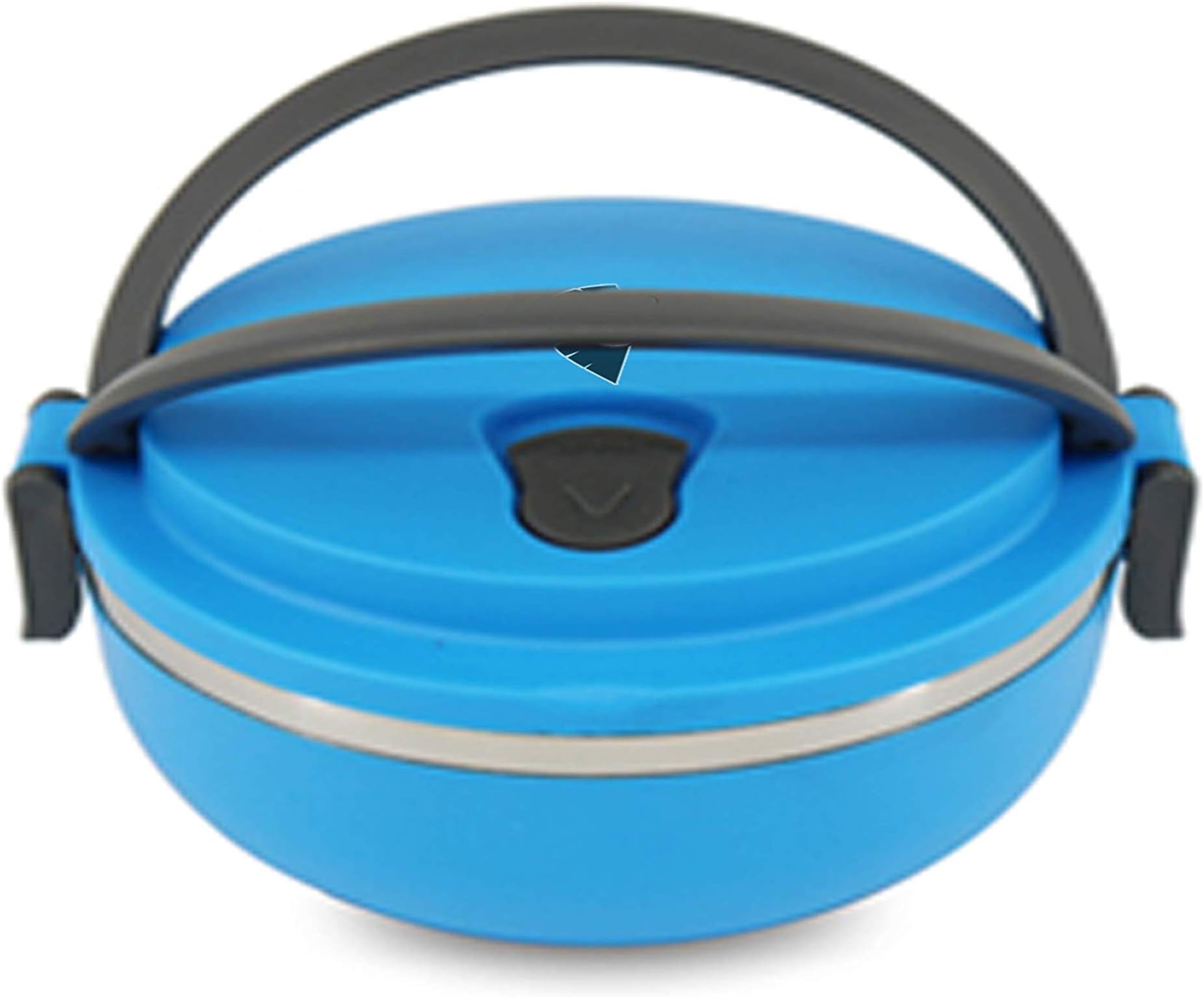 Zadanka Go! - (Blue) Sleek & Stylish All in One Stainless Steel Lunch Box (Includes Carry Handles, Thermal Inside, Removable Air Hole, Outer Locks & Inside Rubber Grip, Suitable for All Ages) -700ml