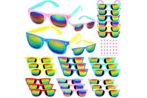 GOLDGE 28-Pack Kids Neon Sunglasses with UV400 Protection, Bulk Party Favors for Boys & Girls Ages 3-8, Perfect for Pool Parties, Birthdays & Goody Bags