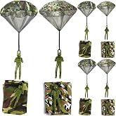 ROYHOO 6PCS Army Camo Parachute Toys Hand Throwing Kids Outdoor Games Toys ，Army Men Action Figures Tangle Free Throwing Toy Parachute Outside Gifts for Kids Ages 3-16