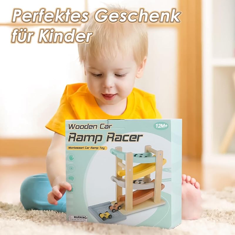 Montessori Spielzeug ab 1 Jahr Auto Spielzeug Kugelbahn Holz ab 1 2 Jahr Holzspielzeug Geschenk 1 2 Jahre Junge Mädchen