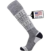 Pure Athlete Alpaca Ski Socks – Men Warm Wool Sock, Women Skiing, Snowboarding