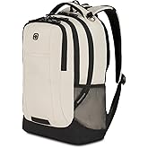 SwissGear 5505 Cecil 16” Laptop Backpack Cream/Black – Daily Laptop Bag with Gear Attachment Options – Multiple Organizer Pockets & Padded Shoulder Straps