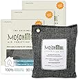 MOSO NATURAL: The Original Air Purifying Bag. for Cars, Closets, Bathrooms, Pet Areas. an Unscented, Chemical-Free Odor Eliminator. 200g 3 Pack (Charcoal)