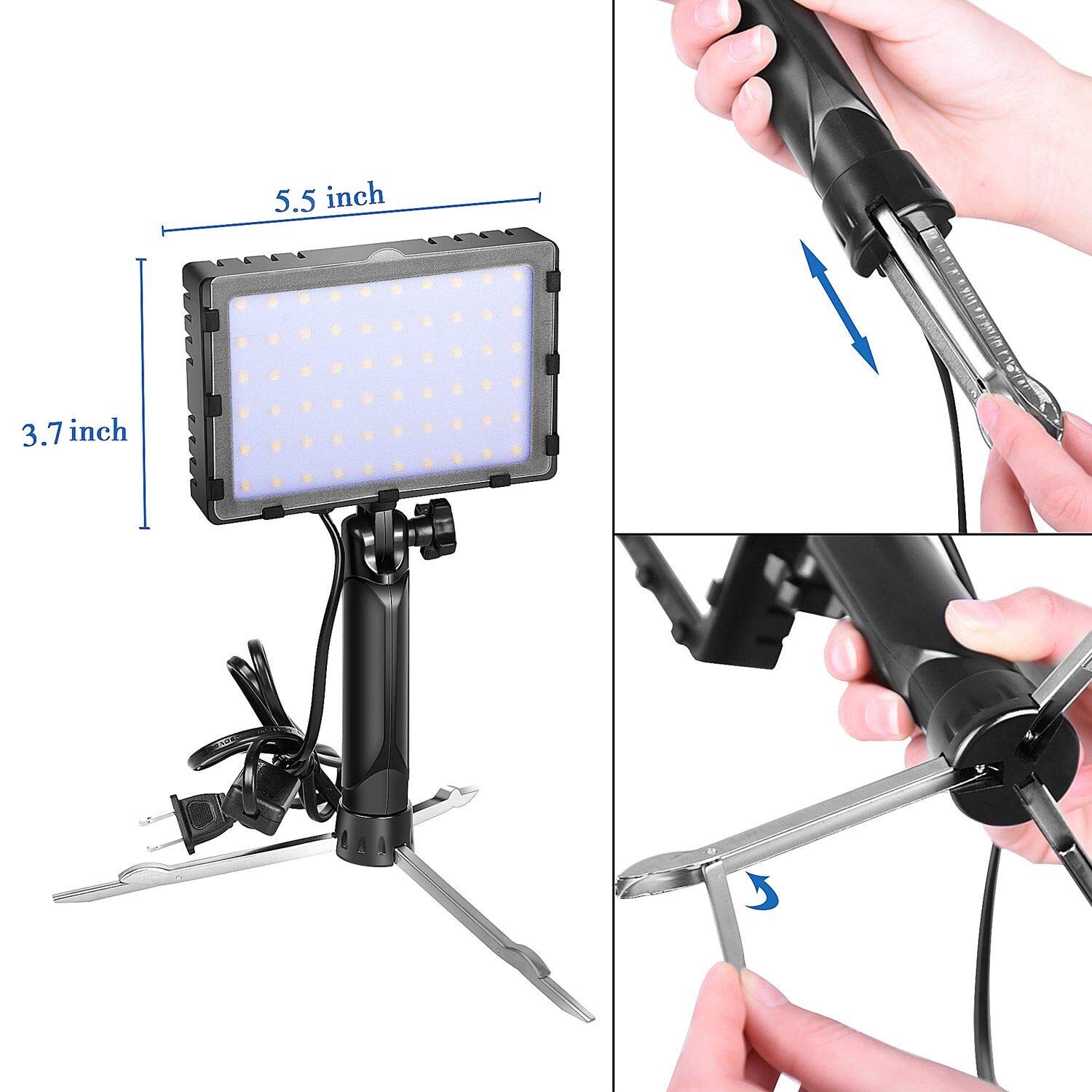 Emart 60 LED Continuous Portable Photography Lighting Kit for Table Top