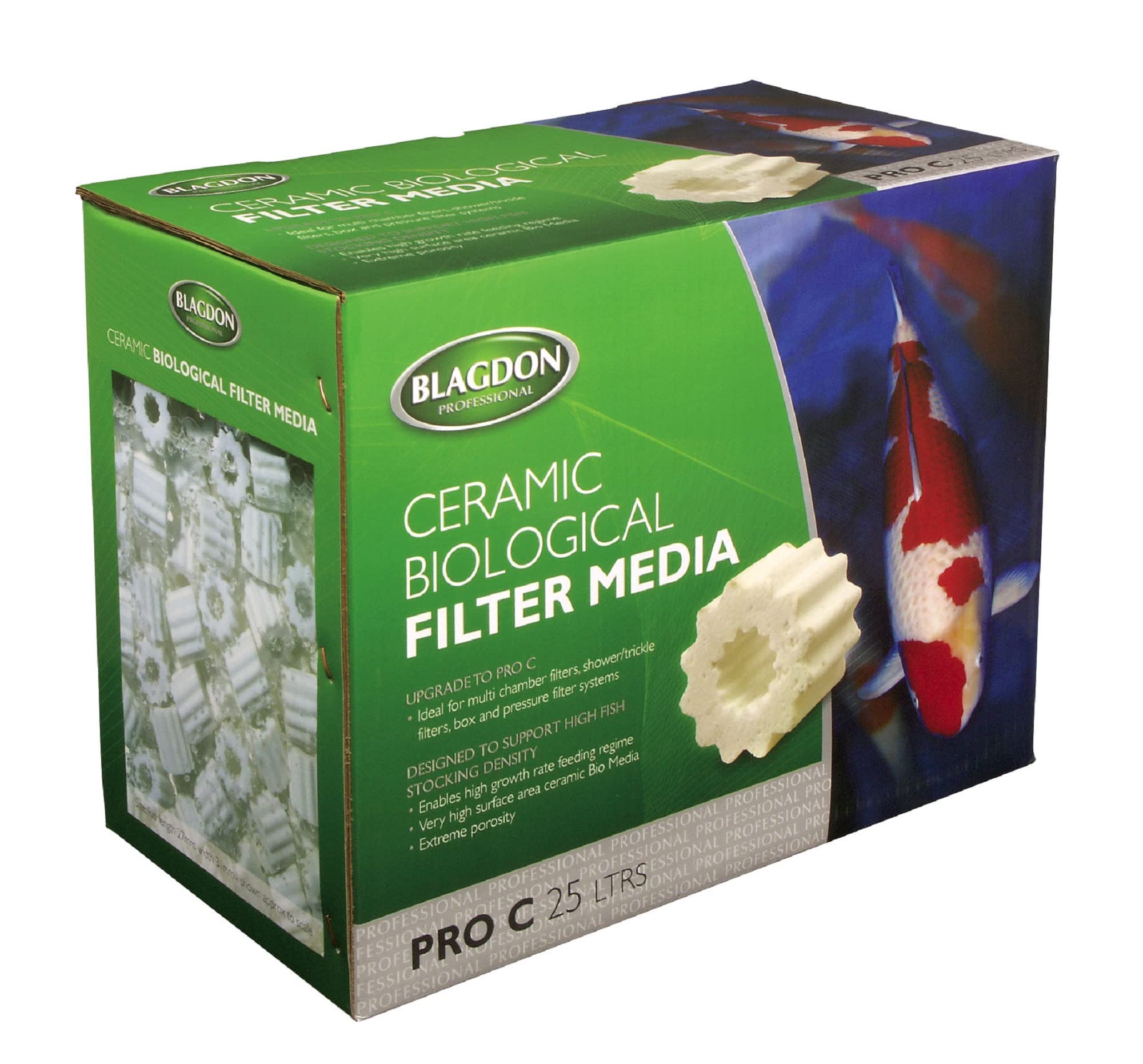 Blagdon Professional Ceramic Bio-Media for All Pond Multi Chamber Filters, Box Filters, Pressure Filters, 25L, White