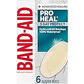 BAND-AID Brand Pro Heal Hydrocolloid Blister Bandages for Advanced Healing, 100% Waterproof, Extra Cushion for Blister Protec