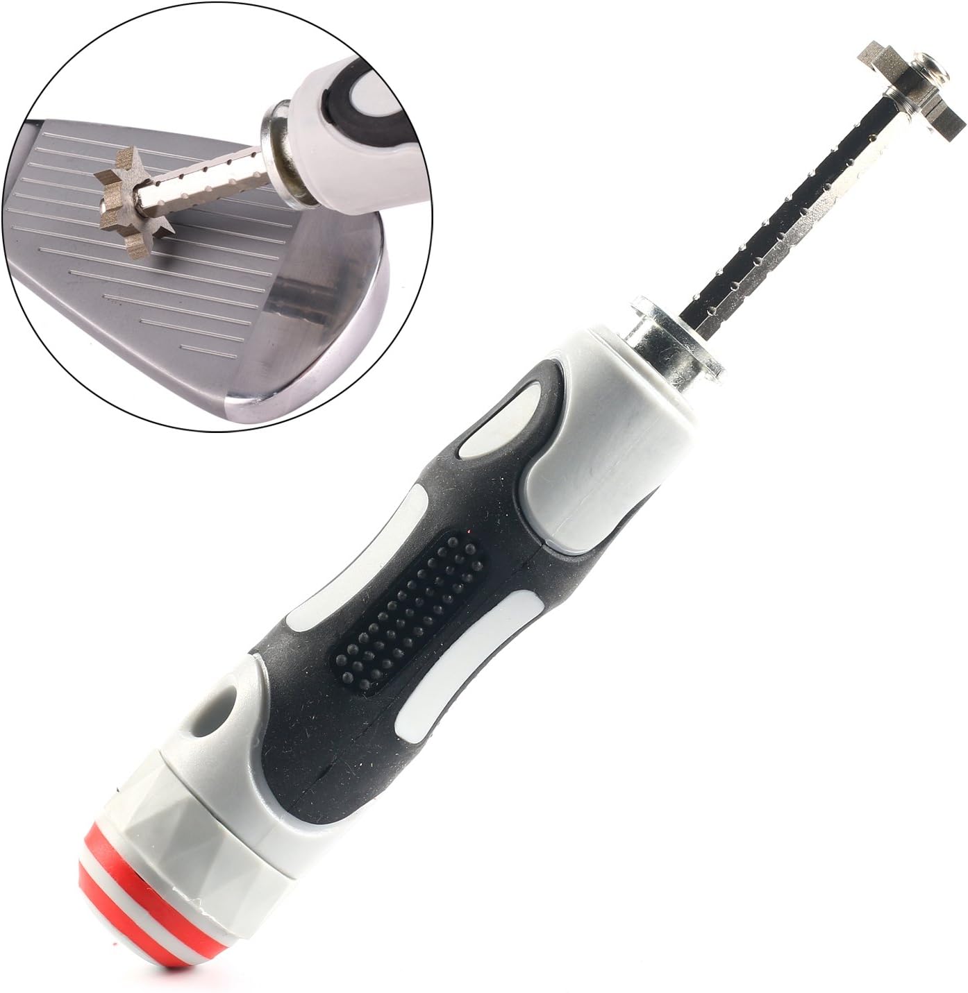 SummerHouse Adjustable Golf Club Groove Sharpener with Comfortable Large Rubber Grip and Phillips Screwdriver