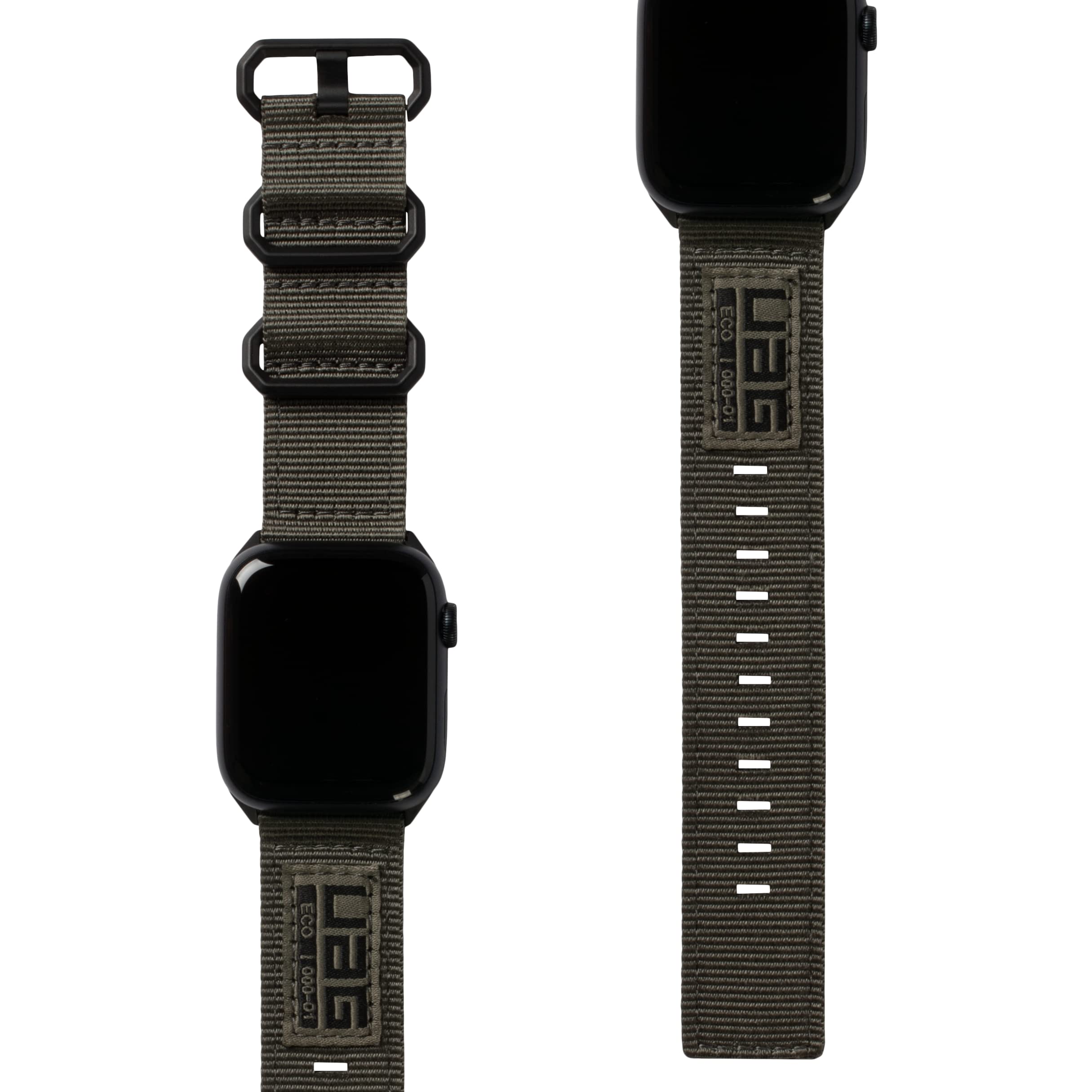 URBAN ARMOR GEAR UAG Compatible with Apple Watch Band 49/46/45/44mm iWatch Series Ultra 3/Ultra 2/Ultra/4-11/SE3/SE2/SE Metropolis High Strength Nylon Sport Adjustable Watch Strap, Foliage Green