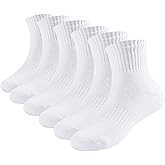 Santgoo Boys Athletic Cushioned Crew Socks Thick Cotton Sports Socks 6 Pairs 5-14 Years