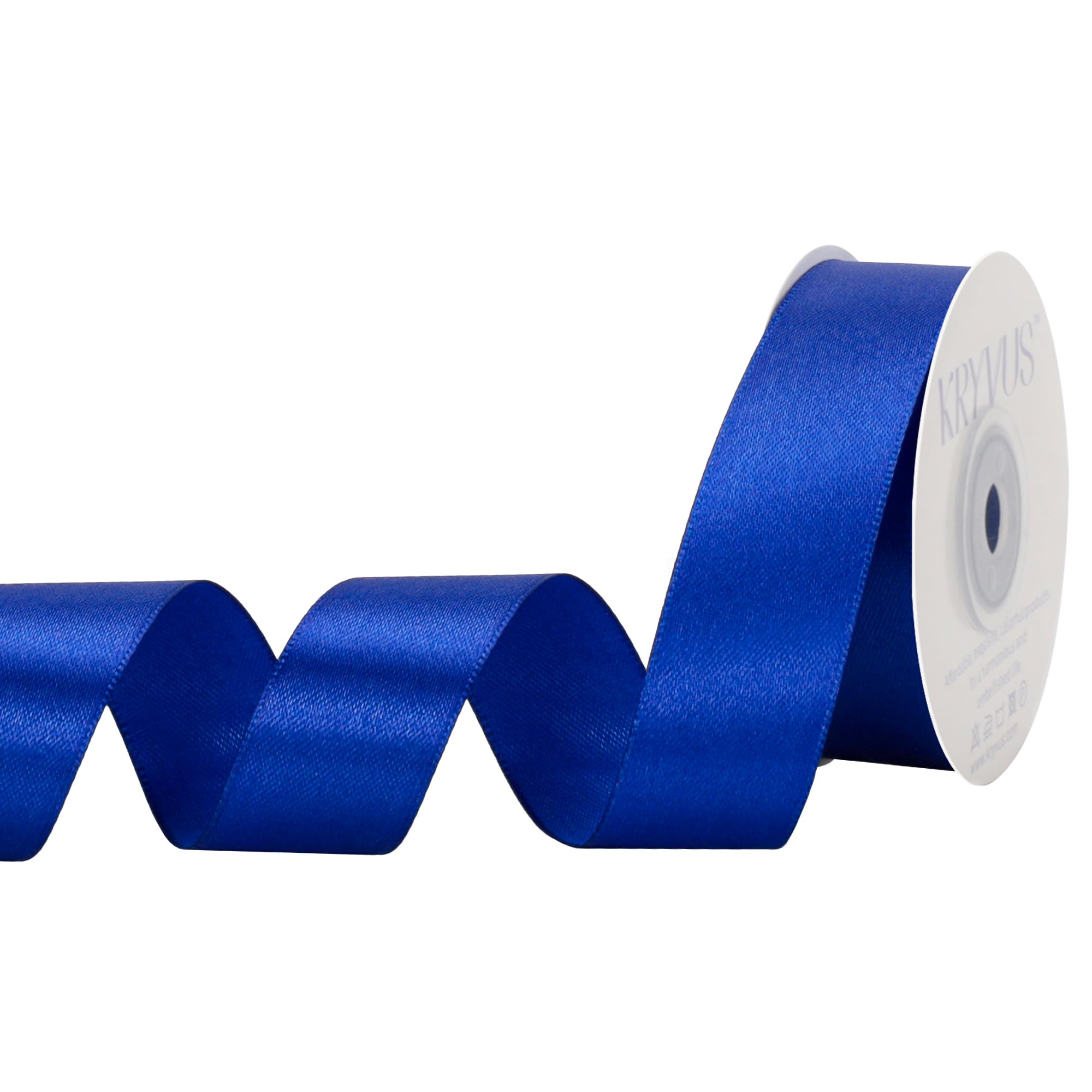 Kryvus Royal Blue Satin Ribbon, 25mm x 22M Single Face Royal Blue Ribbon, Solid Color Satin Ribbon Perfect for Gift Wrapping, Crafts, Bow Making, Sewing and Wedding Decorations