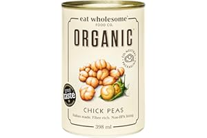 Eat Wholesome Organic Italian Chick Peas 398 ml, Garbanzo Beans (Pack of 12)