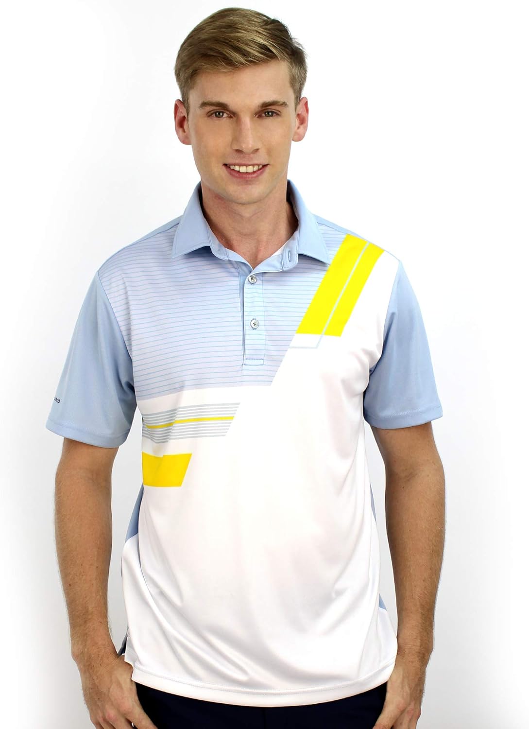 SAVALINO Mens Bowling Polo Shirts Light Material Wicks Sweat & Dries
