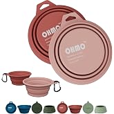OHMO Collapsible Dog Bowl (2 Pack, 12oz/400ml) Premium Silicone Pet Water Bowls for Cats & Dogs, Portable Foldable Dog Travel
