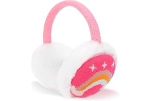 BTHRORO Ear Muffs Kids Cute Knitted Earmuffs Adjustable Winter Ear Warmers Soft Plush Earmuffs for Boys Girls 3-12 Years