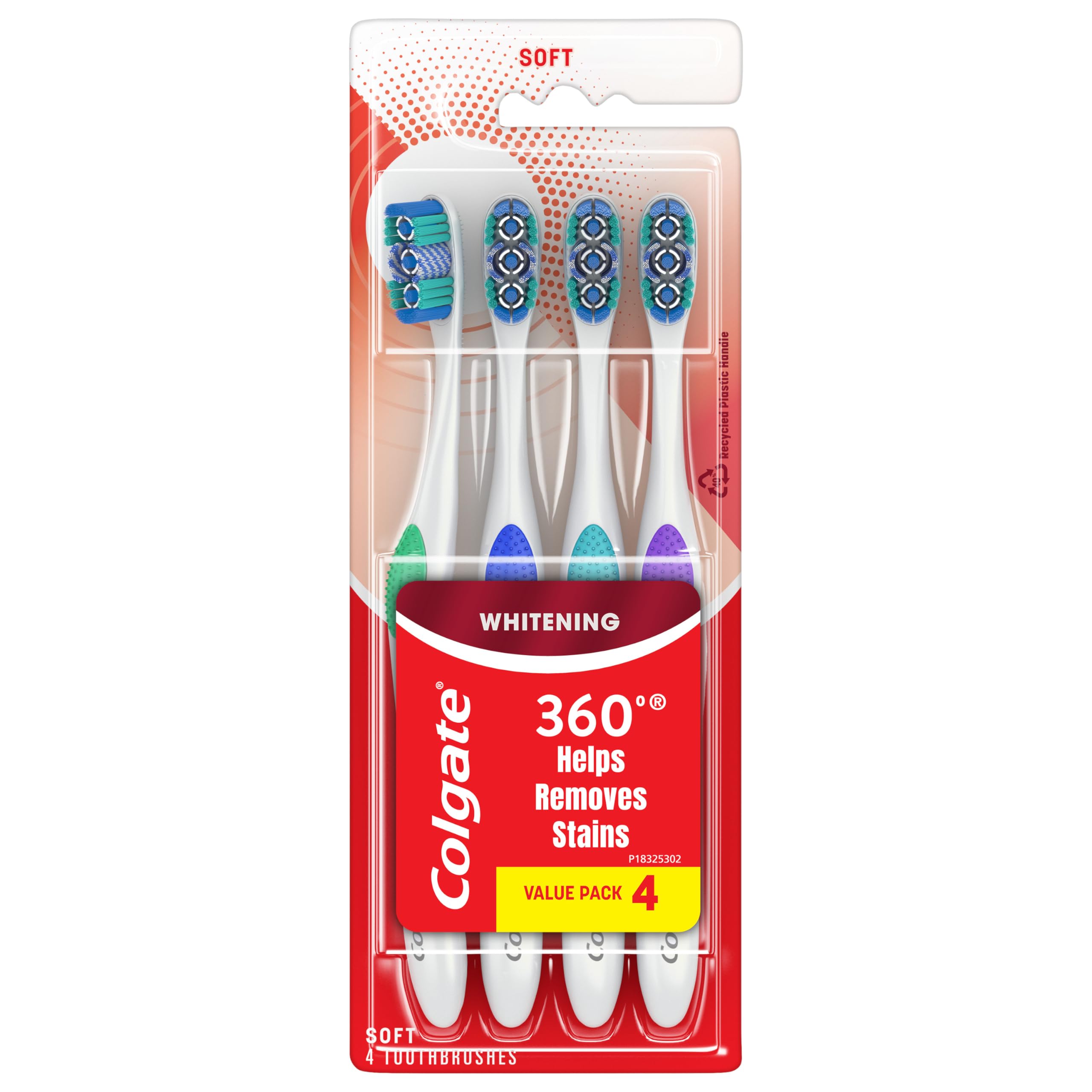 Photo 1 of Colgate 360 Optic White Whitening Toothbrush, Soft - 4 Count