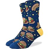 Good Luck Sock Men's Burgers & Hotdogs Socks, Adult, Shoe Size 7-12