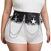 Black Leather Waist Chain Belt Lace Patchwork Punk Body Chain Belt Layered Belly Chain for Women