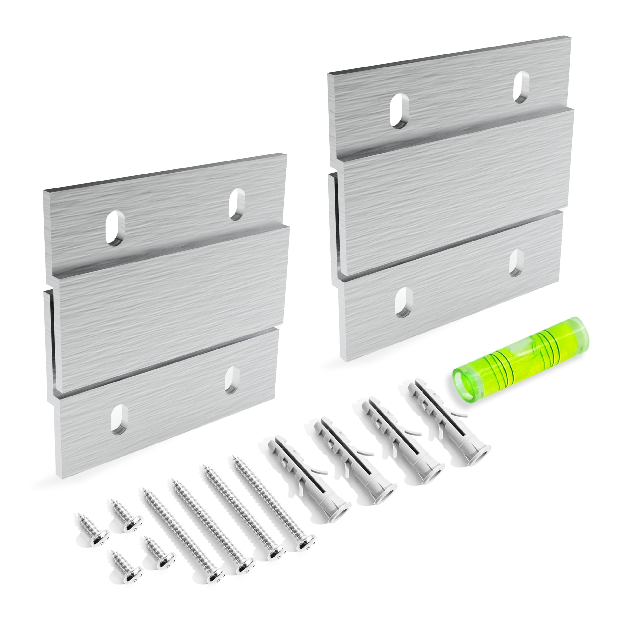 French Cleat Picture Hanger - 2 inch 2 Pairs - Aluminum Z Hanger Interlocking Wall Mounting Bracket Hardware Kit Z Clips for Hanging Wall Painting, Mirrors, Panels, Artwork, Cabinet, Whiteboard