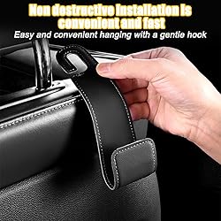 KHGUZ 2PCS Car Seat Headrest Hook, Leather Vehicle