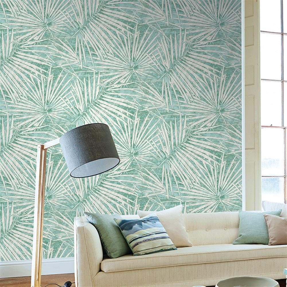 3D Wallpaper Fashion Simple Southeast Asia Palm Leaves Paper Wallpaper Living Room Bedroom Restaurant Cozy Decor Wallpaper 3d wallpaper (Size : 10m0.53m)