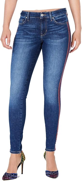 womens striped skinny jeans