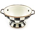 MACKENZIE-CHILDS Enamel Bowl, Serving Bowl for Entertaining, Simply Anything Bowl, Black-and-White Courtly Check