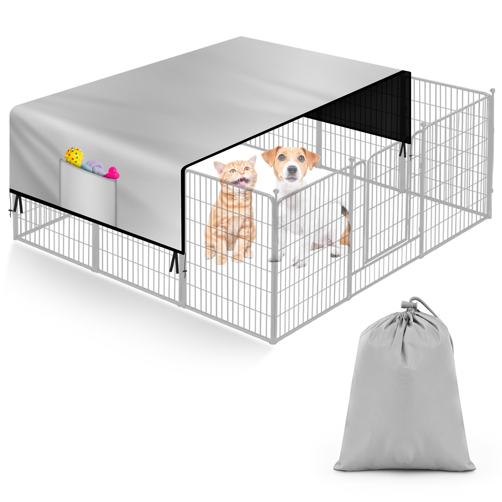 Photo 1 of Patelai Heavy Duty 600D Oxford Dog Playpen Cover UV-Resistant Sun/Rain Shade, Fits 24/32/35/40/45/47/50 Inch Dog Panels for Outdoor Comfort and Protection (Cover Only)