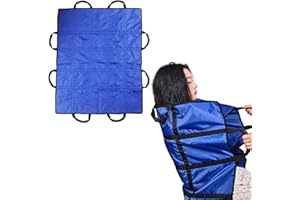 RIOBOW Positioning Bed Pad with Handles 43" x 36" Transfer Sheet Hospital Bed Sheets for Elderly, Patient, Incontinence Turning & Lifting & Repositioning for Hospital Beds & Home Washable Waterproof Blue