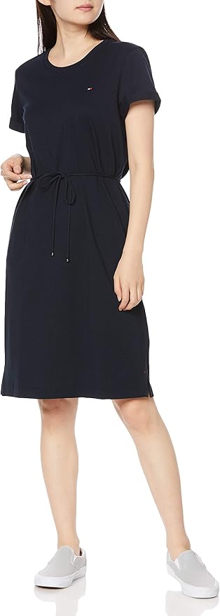 Amazon トミーヒルフィガー Tommy Hilfiger コットンドローストリングtワンピース Ww M ネイビーワンピース ワンピ ドレス ミニ ミディ ロング マキシ フレア セットアップ ワンピース チュニック 通販