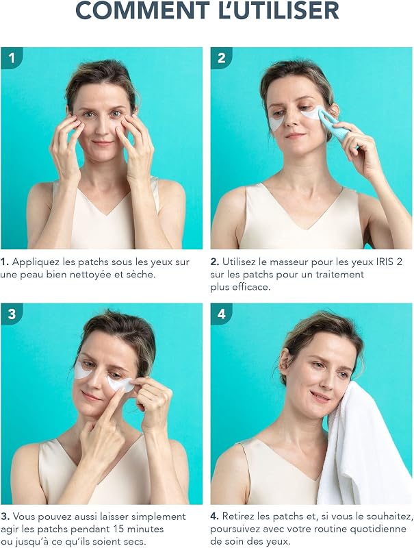 IRIS Patch Yeux Anti Cernes au Collagène et Rétinol- Anti Cernes Yeux Femmes et Hommes - Anti Poches sous les Yeux - Vtiamine E et Vitamine C - Patch Anti Rides Visage - Végan - 60 pc.