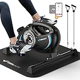 Under Desk Bike Pedal Exerciser, Quiet Magnetic Mini Exercise Bike with MERACH App for Arm, Leg Recovery, Physical Therapy, Smooth Foot Desk Cycle
